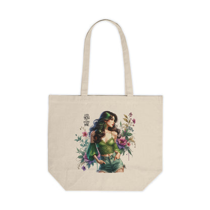 Lost You and Found Me Wonder Woman Canvas Shopping Tote, Eco-Friendly Tote Bag, Gift for Her, Floral Tote, Market Bag, Inspirational Tote