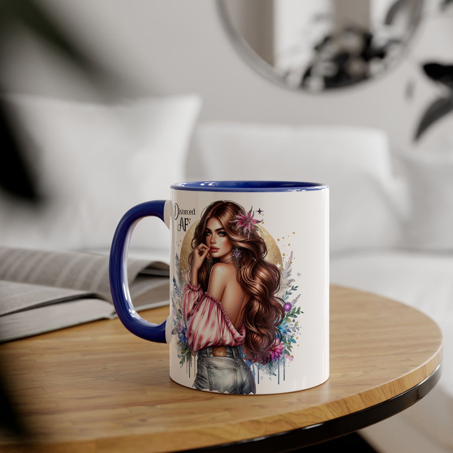 Empowered Diva Mug-Divorced AF, 11oz - Dreamy Floral Design, Perfect Gift for Divorced Friends, Birthday, Self-Care, Coffee Lovers