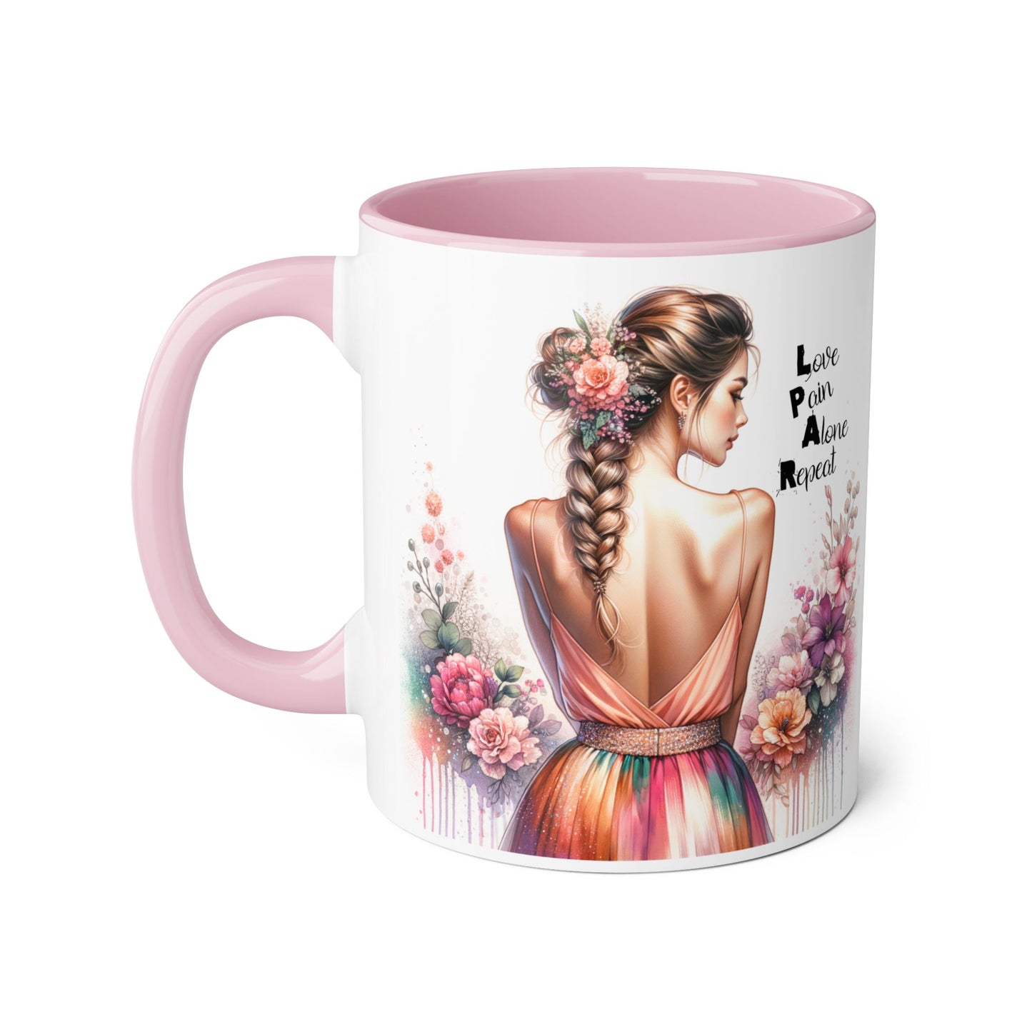 Artistic Floral Accent Mug - Inspirational Gift for Women, Coffee Lover's Decor, Unique Tea Mug, Perfect for Birthdays, Self-Care