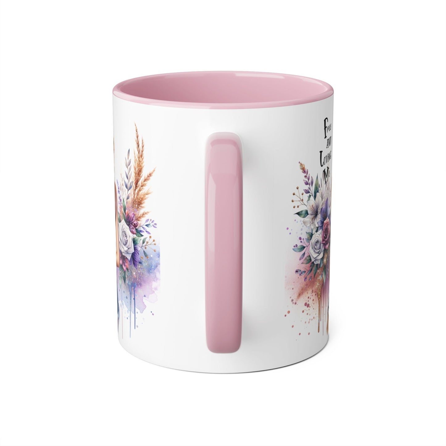 Free and Loving Me Chic Floral Accent Mug - Perfect Gift for Nature Lovers, Coffee Drinkers, Home Decor, Inspirational, Mother’s Day