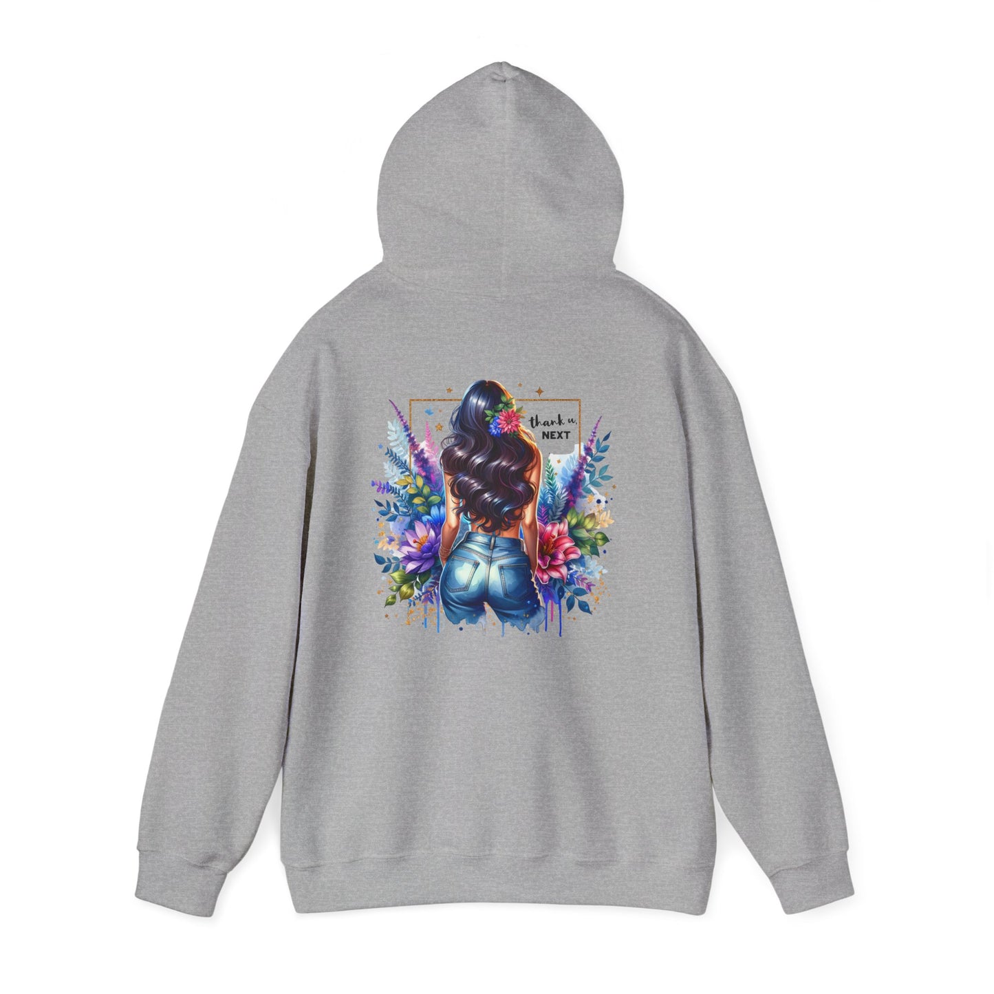 Thank U, Next Colorful Artistic Hooded Sweatshirt for Creative Souls, Stylish Gift for Art Lovers, Cozy Casual Wear, Unique Sweatshirt, Vibrant Hoodie