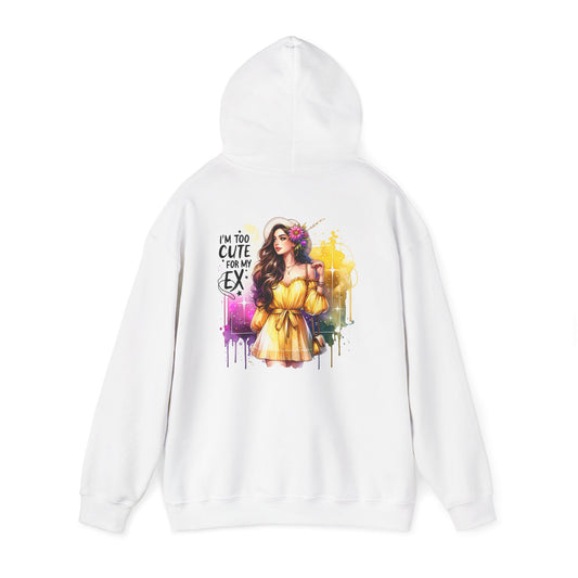 Cute & Stylish Hoodie for EXes, Unisex Sweatshirt, I'm Too Cute For My Ex Perfect for Casual Wear, Gifts, Seaside Retreats, Celebrating Friendships