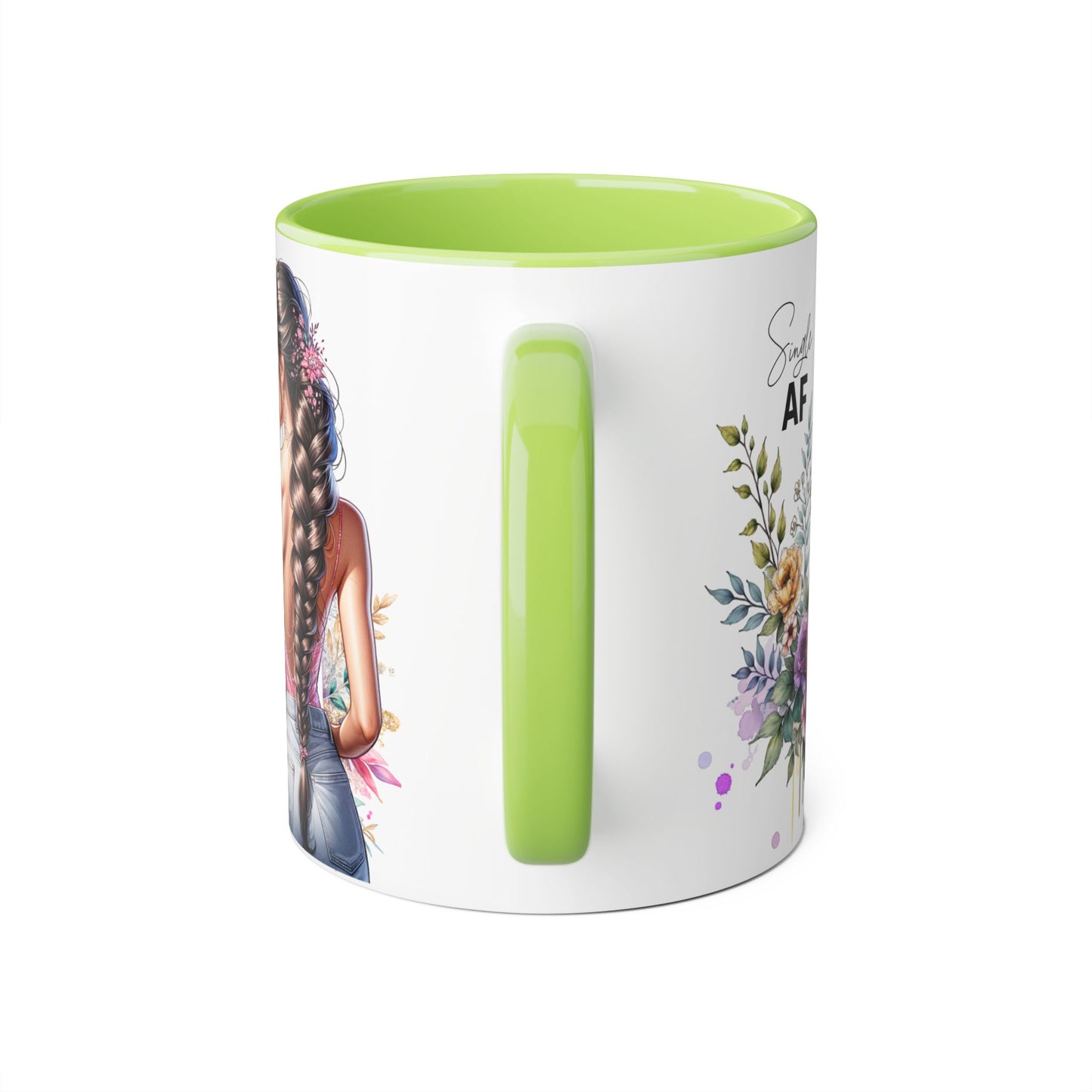 Single AF Chic Floral Coffee Mug, Single AF, Unique Gift for Her, Trendy Drinkware, Birthday Present, Home Decor, Tea Time, Self-Love