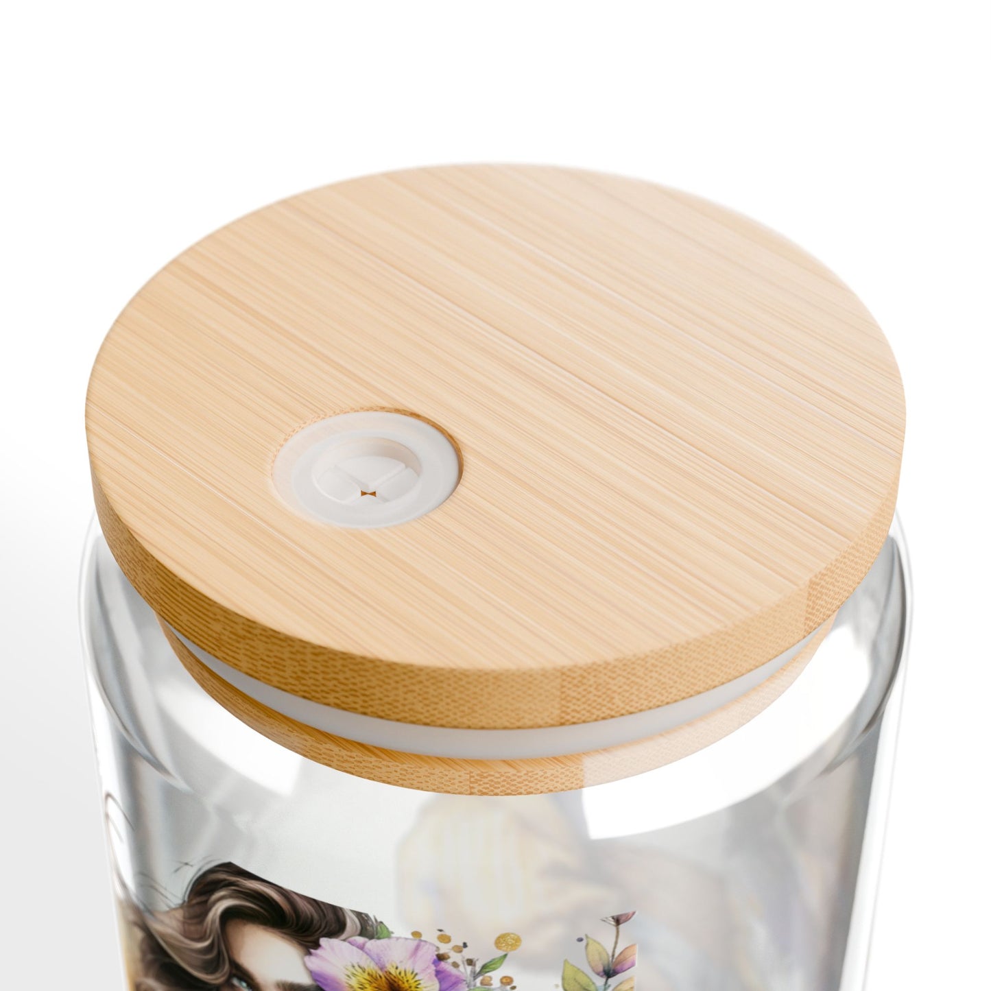 Thank U, Next Floral Sipper Glass, 16oz - Stylish Reusable Drink Container, Eco-Friendly Artisan Design for Parties, Gifts, Home, or Travel