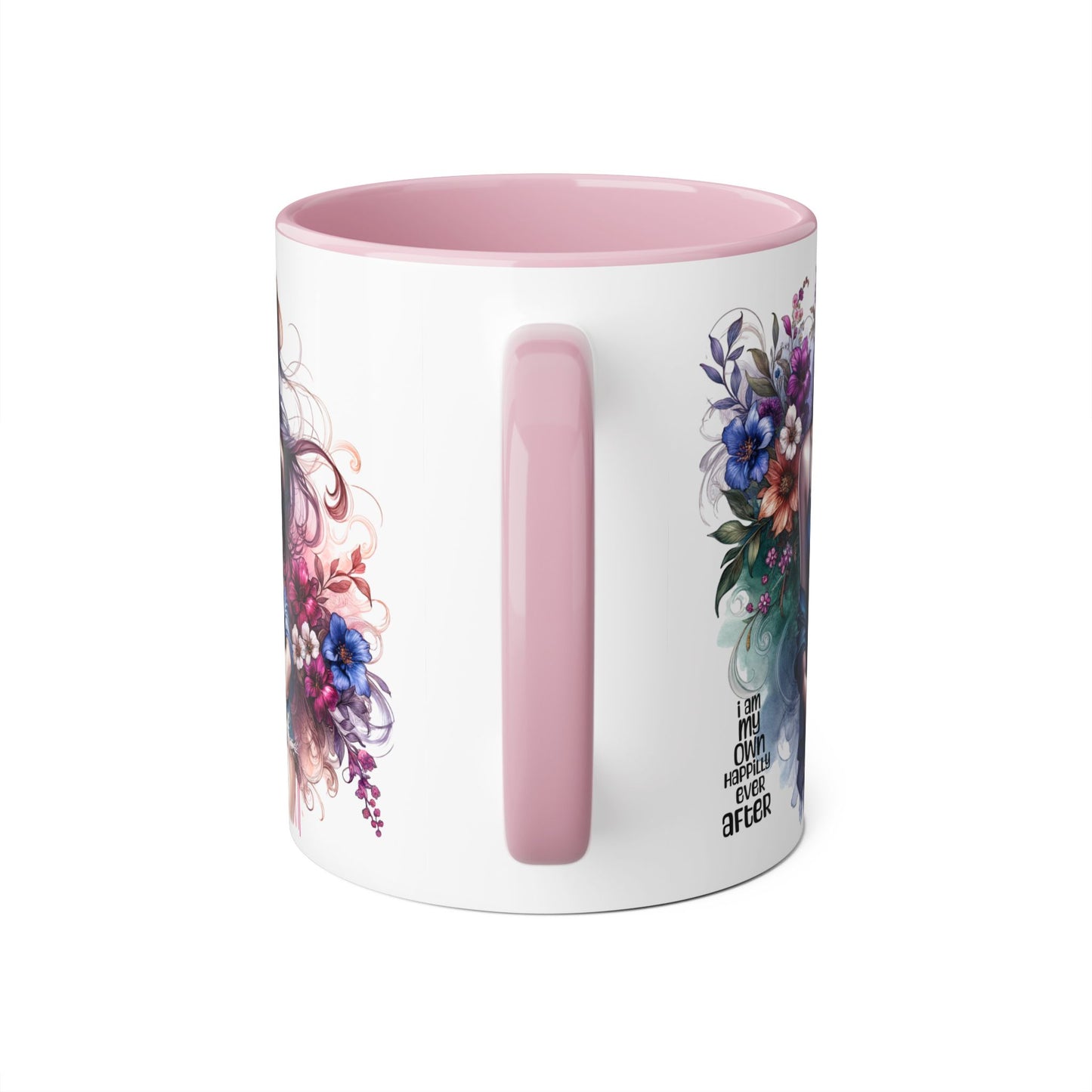 I Am My Own Happily Ever After Whimsical Floral Accent Mug - Perfect for Tea Lovers, Gift for Her, Custom Drinkware, Creative Home Decor, Inspirational Coffee Cup