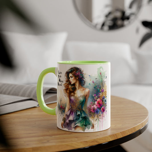 Whimsical Floral Accent Mugs, 11oz - Perfect for Coffee Lovers, Gift for Her, Home Decor, Birthday, Mother's Day