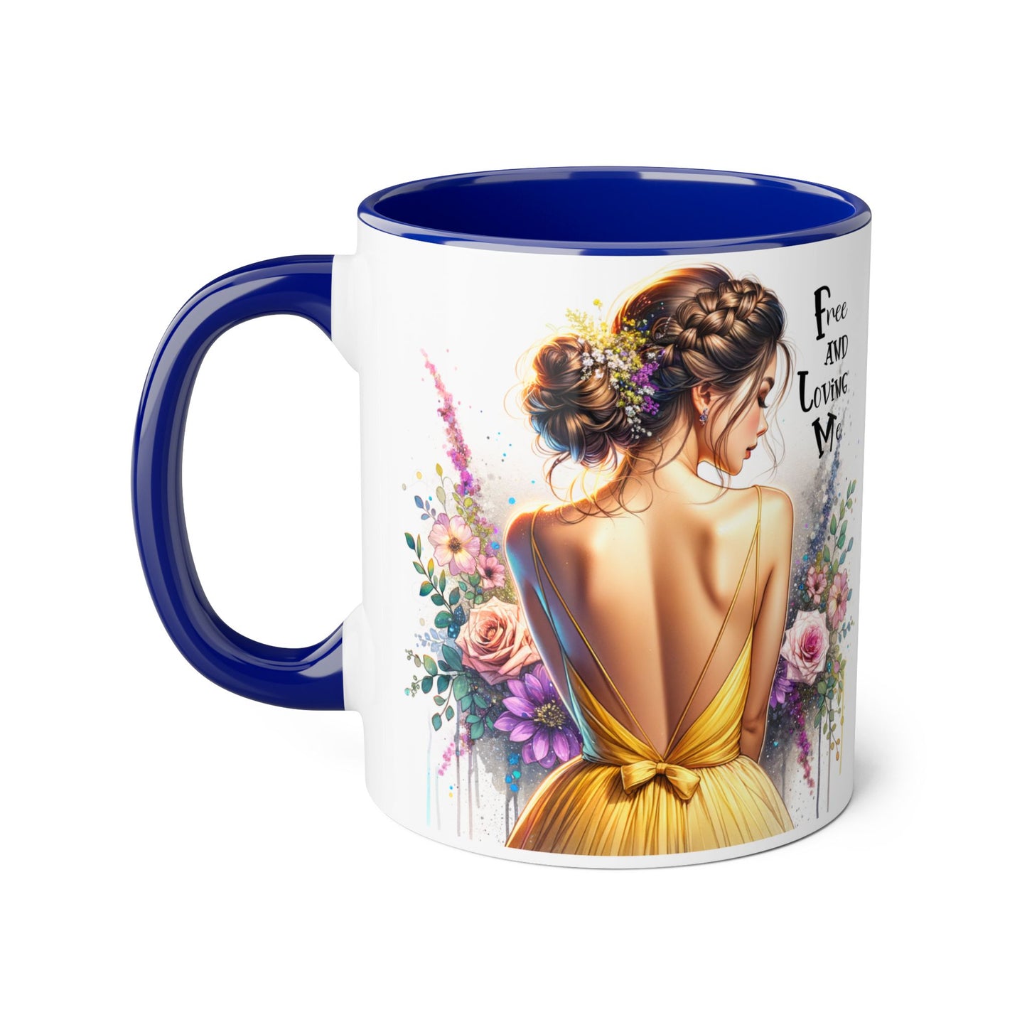 Floral Coffee Mug - Free and Loving Me, Artistic Gift for Her, Boho Style Coffee Cup, Inspirational Home Décor, Perfect for Birthdays, [...]