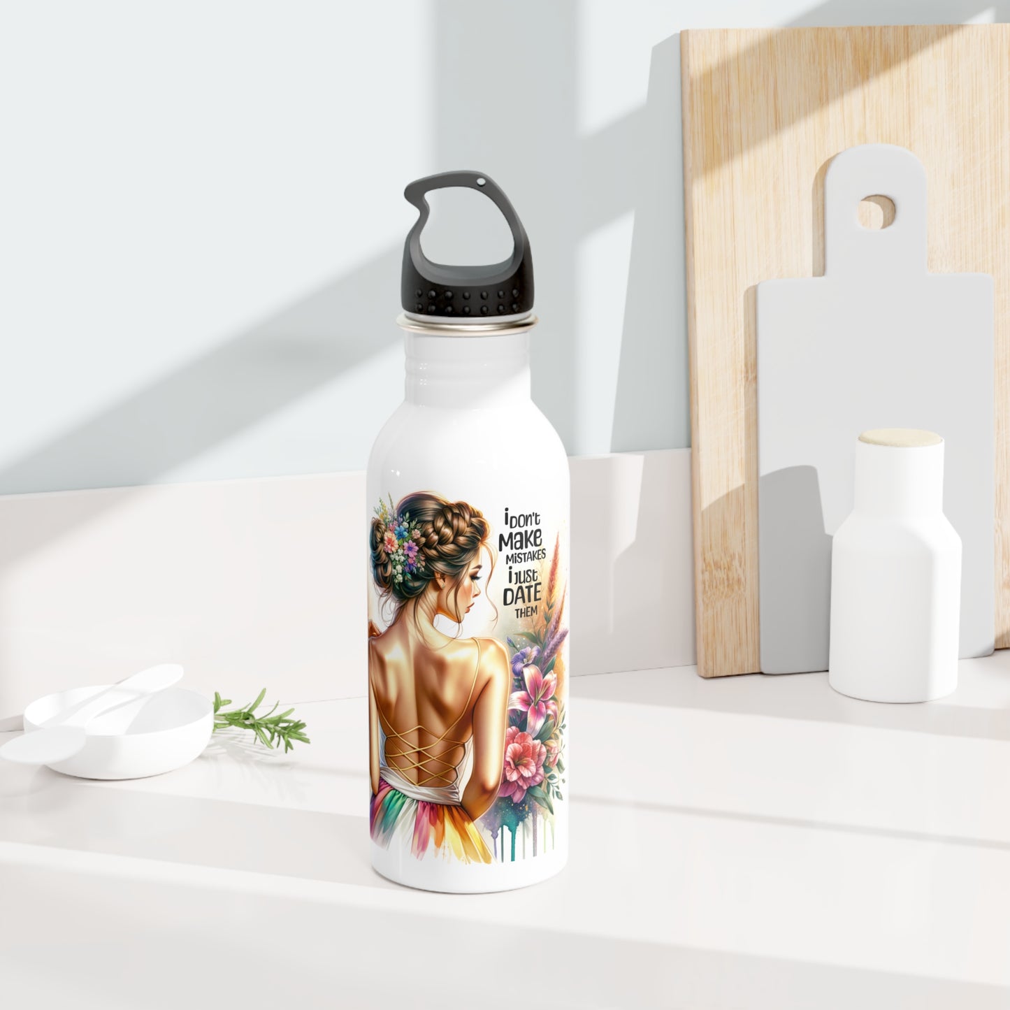 I Don't Make Mistakes, I Date Them Stylish Floral Stainless Steel Water Bottle, Cute Water Bottle, Motivational Gift, Eco-Friendly Hydration, Fitness Lover Gift, Summer [...]