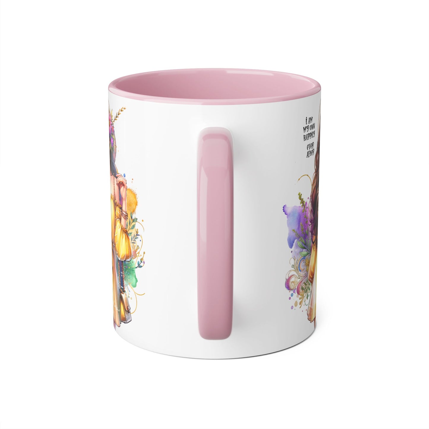 I Am My Own Happily Ever After Empowered Woman Accent Mug - 11oz Black Trim | Inspirational Coffee Cup | Perfect Gift for Friends & Self-Care