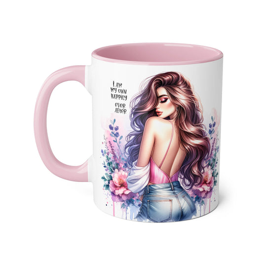 I Am My Own Happily Ever After Accent Mug - 11oz Floral Inspirational Coffee Cup