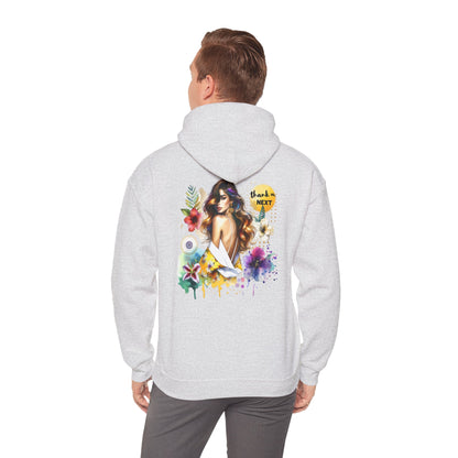Thank U, Next Colorful Graphic Hooded Sweatshirt, Cozy Unisex Hoodie, Trendy Streetwear, Personalized Gift, Summer Vibes, Art-Inspired Fashion