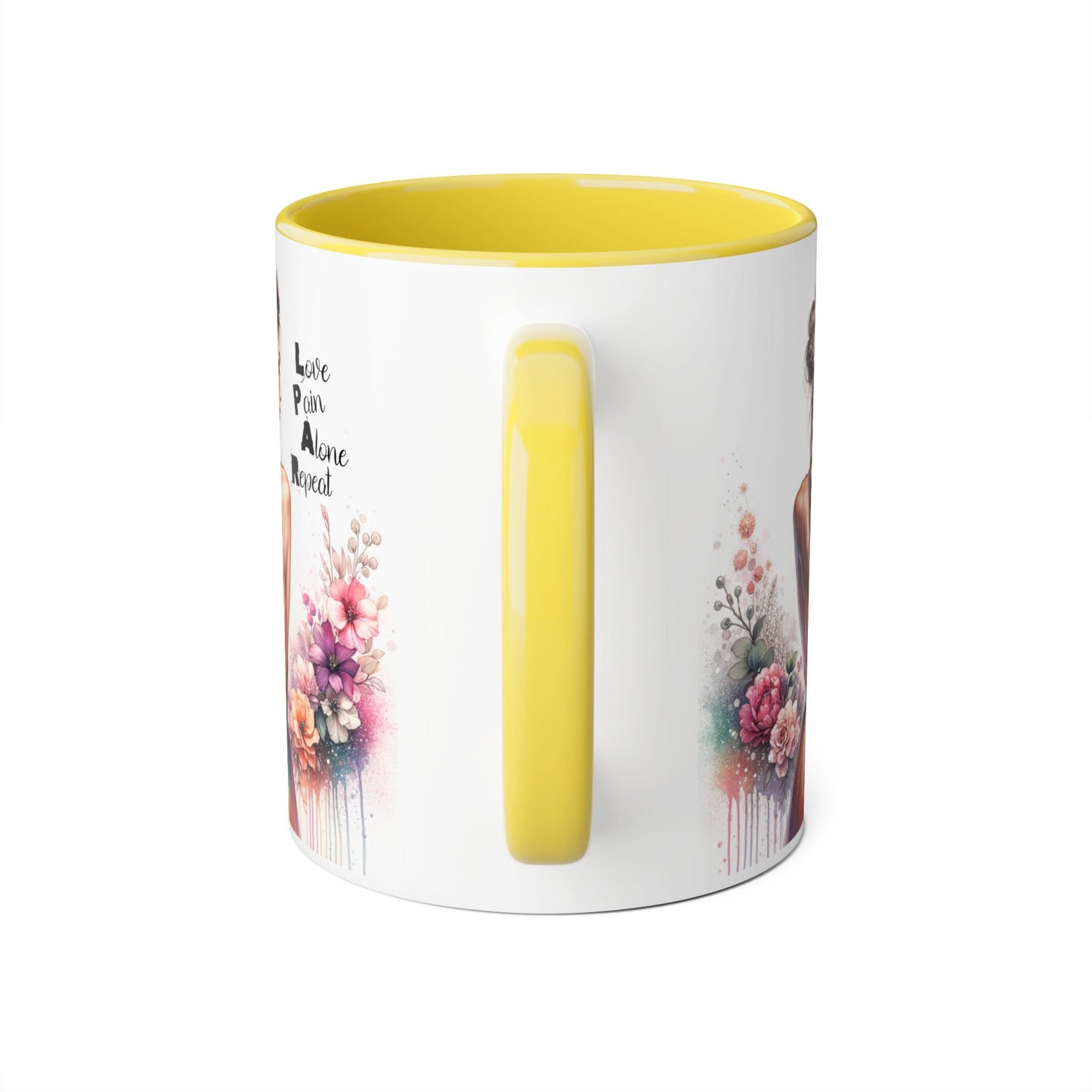 Artistic Floral Accent Mug - Inspirational Gift for Women, Coffee Lover's Decor, Unique Tea Mug, Perfect for Birthdays, Self-Care