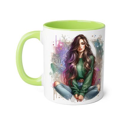 Artistic Be My Peace or Peace Out Mug, Inspirational Coffee Cup, Great for Relaxing Moments, Perfect Gift for Friends, Unique Home Decor, Peaceful Vibe