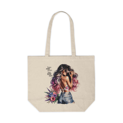 I Don`t Make Mistakes, I Just Date Them Chic Floral Canvas Tote Bag, Boho Style Shopping Bag, Eco-Friendly Tote, Gift for Her, Beach Bag, Everyday Use