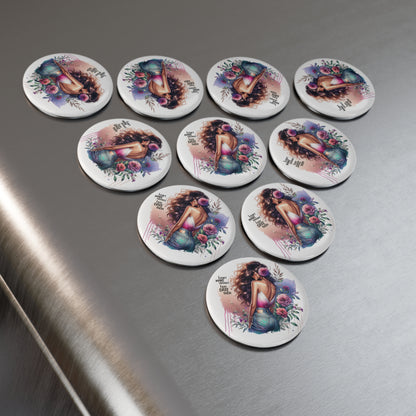 I Don't Make Mistakes, I Date Them Floral Art Button Magnet | Inspirational Home Decor, Funny Gift for Friends, Kitchen or Office Art, 1 & 10 pcs