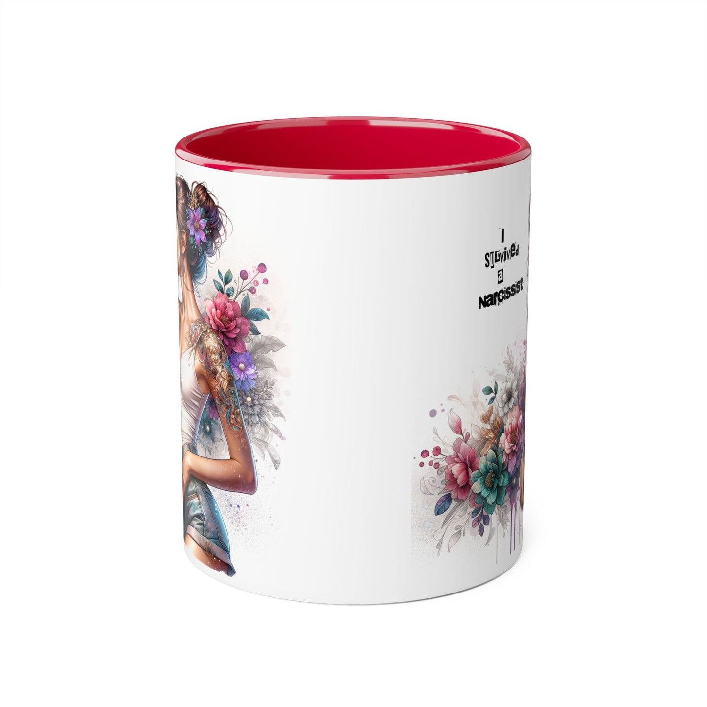 Narcissist Survival Accent Mug, 11oz, Inspirational Coffee Cup, Self-Love Gift, Empowerment Tea Mug, Unique Home Decor