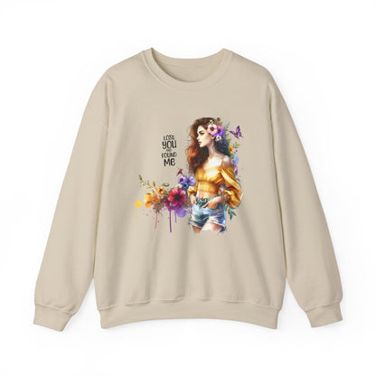 Lost You And Found Me Floral Art Crewneck Sweatshirt, Cozy Unisex Sweater, Gift for Her, Spring Fashion, Inspirational Quote Apparel