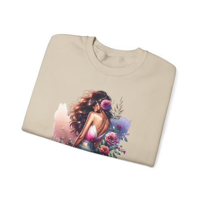 1-800-Boys-Lie Boss Babe Floral Sweatshirt | Unisex Comfortable Crewneck, Trendy Gift for Her, Affirmation Clothing, Cozy Fashion