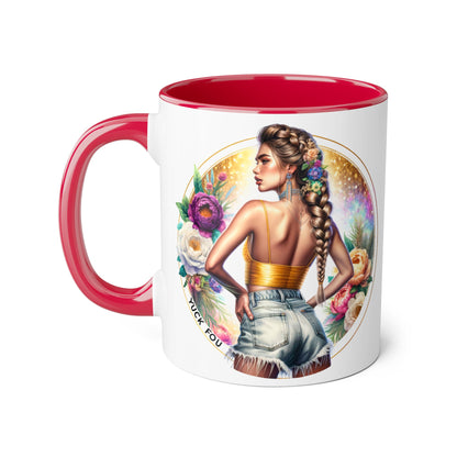 Yuck Fou Artistic Accent Mugs - Beautiful Floral Designs for Coffee Lovers, Gift for Friends, Home Decor, Birthday, Everyday Use