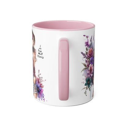 I Can Buy Myself Flowers Floral Art Accent Mug, 11oz Coffee Cup for Flower Lovers, Gift for Her, Boho Kitchen Decor, Unique Art Mug