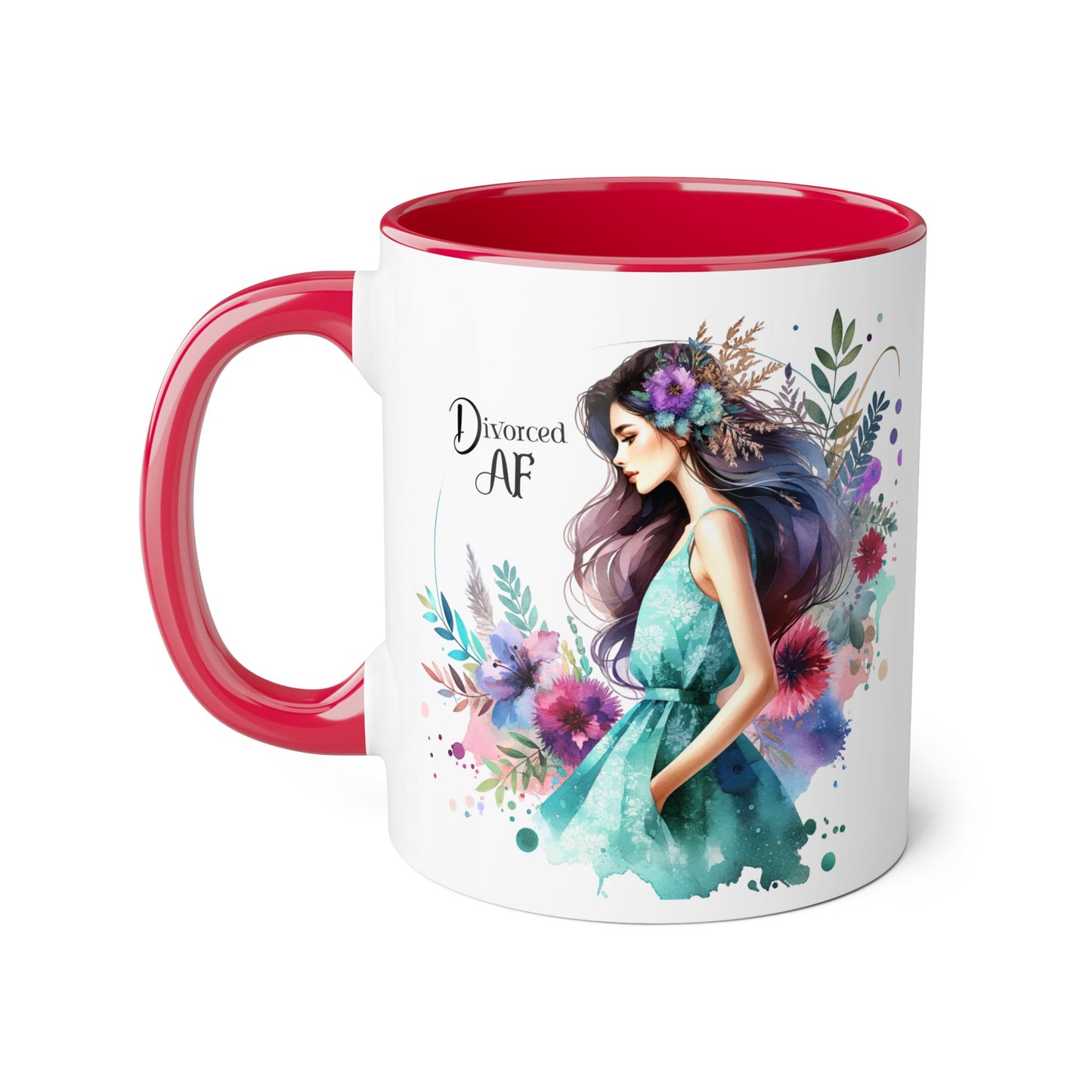 Divorced AF Accent Mug - Inspirational Coffee Cup, Unique Gift for Newly Divorced, Motivational Drinkware, Self-Care Mug