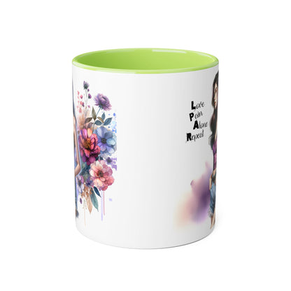 Floral Accent Mug, Personalized Coffee Cup, Artistic Drinkware, Unique Gift for Her, Women's Day Present, Home Decor