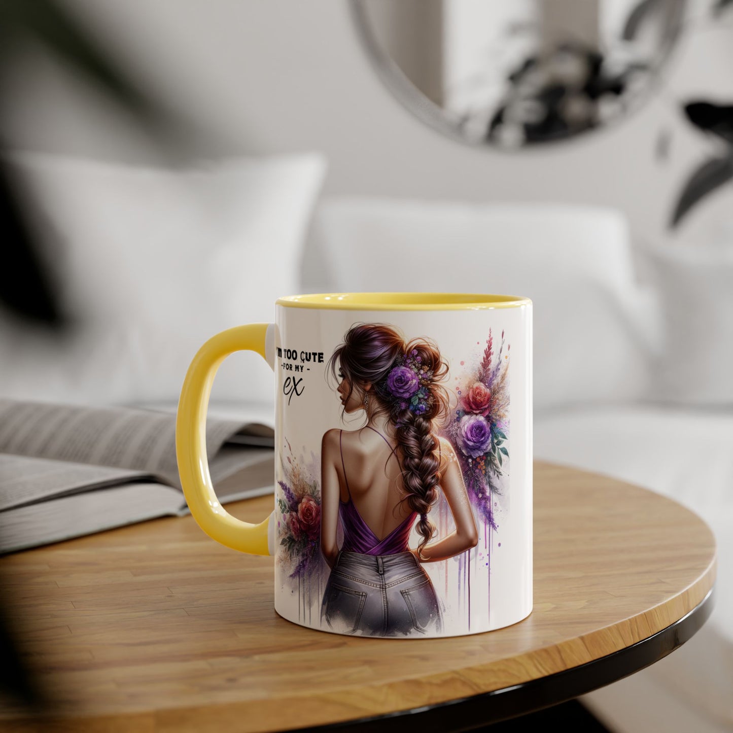 I'm Too Cute For My Ex  Coffee Mug, Funny Gift, Accent Mug, Humor Drinkware, Coffee Lover, Stylish Tea Mug, Gift for Her