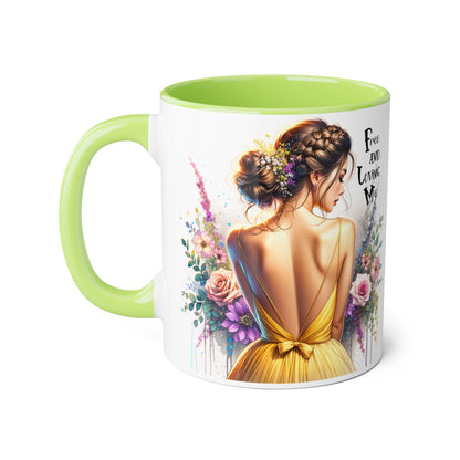Floral Coffee Mug - Free and Loving Me, Artistic Gift for Her, Boho Style Coffee Cup, Inspirational Home Décor, Perfect for Birthdays, [...]