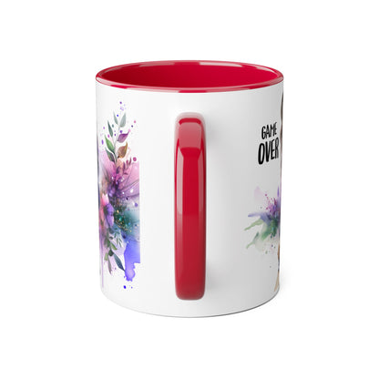 Game Over Accent Mug - Stylish Coffee Cup for Gamers, Unique Gift, Trendy Home Decor, Birthday Present, Cafe Lover's Essential