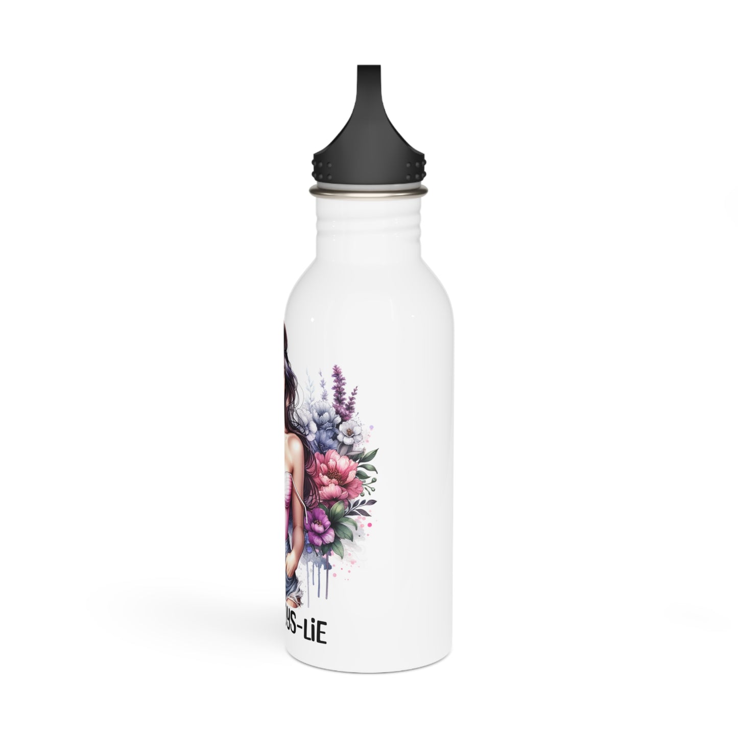 Stylish Stainless Steel Water Bottle with Floral Design, 1-800-BOYS-LIE, Trendy Hydration, Fitness Gift, Summer Accessories