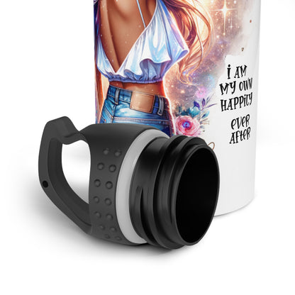 Chic Stainless Steel Water Bottle - "I Am My Own Happily Ever After" Design