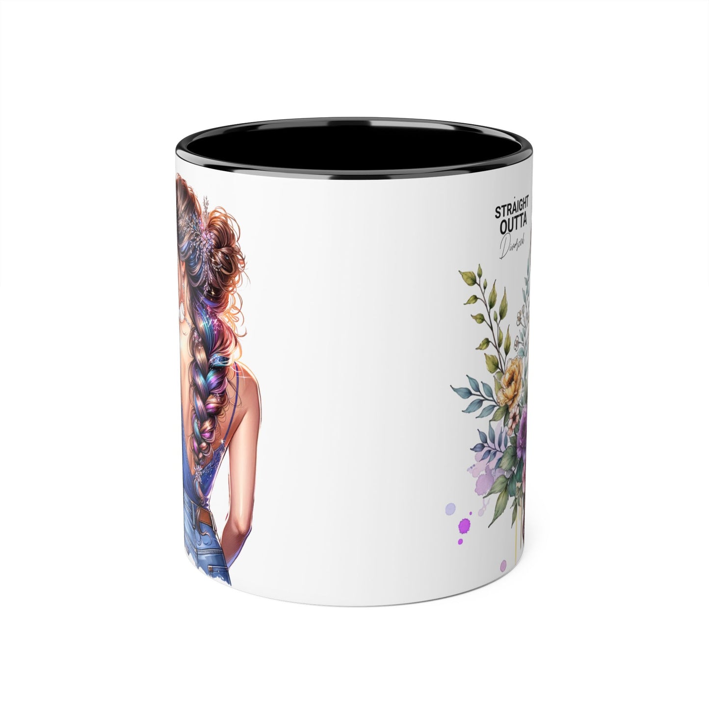 Straight Outta Divorced Humoristic Floral Art Coffee Mug, Gift for Her, Unique Coffee Cups, Floral Mugs for Any Occasion