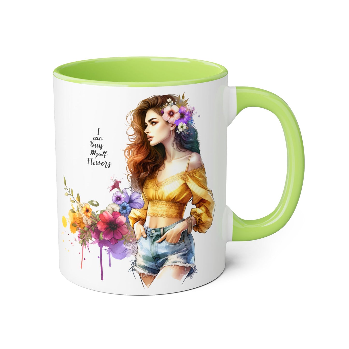 I Can Buy Myself Flowers Floral Bohemian Accent Mug - Perfect Gift for Flower Lovers, Art Enthusiasts, Home Decor, Spring Celebrations, Coffee Lovers
