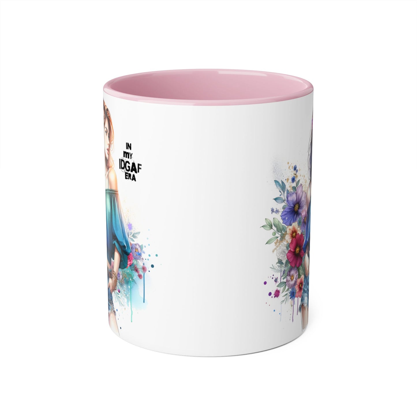 IDGAF Floral Accent Mug - Stylish Coffee Mug for Sassy Souls, Gift for Friends, Unique Home Decor, Perfect for Birthdays, Fun Collectible