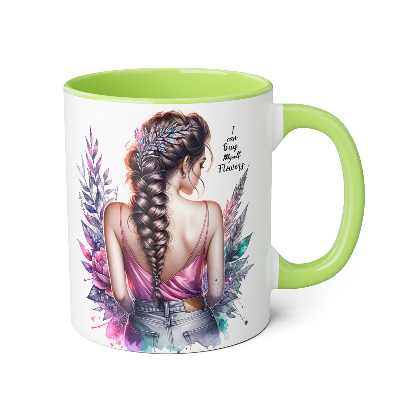 I Can Buy Myself Flowers Floral Inspirational Accent Mug - Perfect Gift for Women, Coffee Lovers, Housewarming, Birthdays, or Motivational Decor