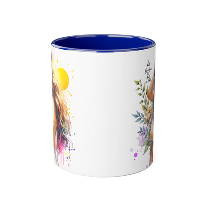 I Hold Grudges, I'll Heal in Hell  Humoristic Artistic Accent Mugs, Floral Sunset Mug, Inspirational Coffee Cup, Unique Gift for Her, Bohemian Style Drinkware