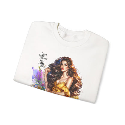 I Don`t  Make Mistakes, I Just Date Them Artistic Crewneck Sweatshirt - Perfect for Casual Outings, Gifts, Festivities, and Everyday Comfort, Featuring Colorful Designs