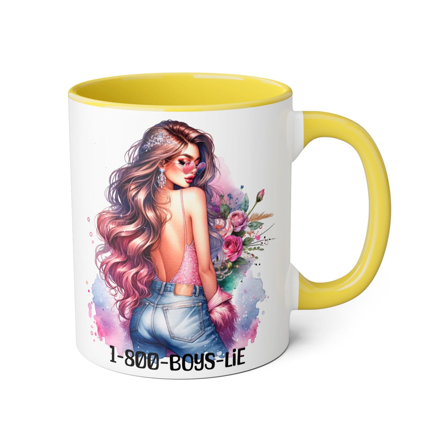 Trendy Coffee Mug with Chic Girl Design - Perfect Gift for Friends, 1-800-Boys-Lie, Cute Floral Mug, Birthday Gift, Coffee Lover, [...]
