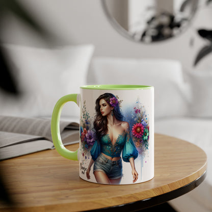 I Choose Me Boho Floral Accent Mug, Choose Me Coffee Cup, Unique Gift for Her, Art Mug, Colorful Drinkware