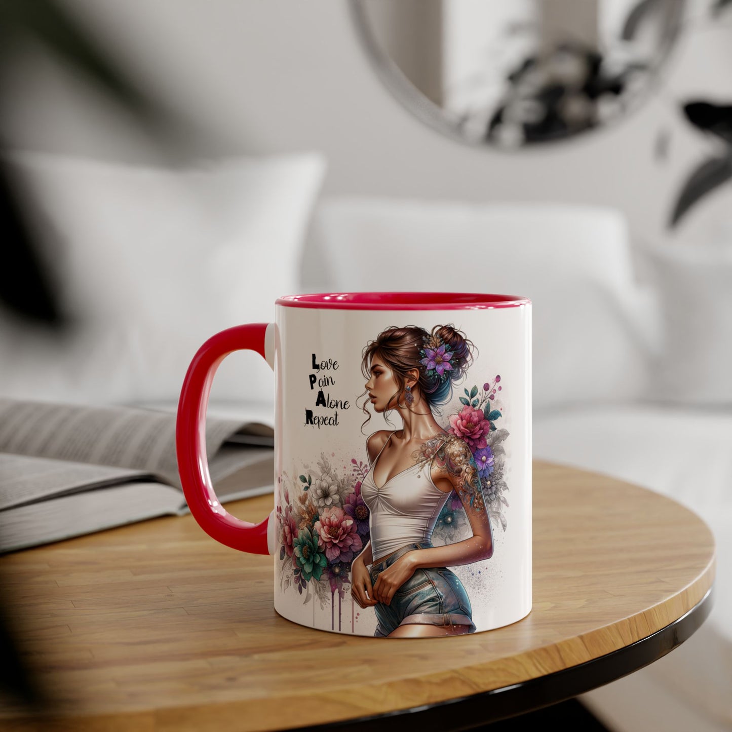 Floral Inspirational Accent Mug, 11oz - Motivational Gift for Mindfulness, Coffee Lovers, Self-Care, Birthday, Home Decor