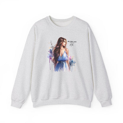 I'm Too Cute For My Ex Artistic Crewneck Sweatshirt - Feminine Fashion, Casual Wear, Cozy Gift, Unique Artwork, Everyday Comfort