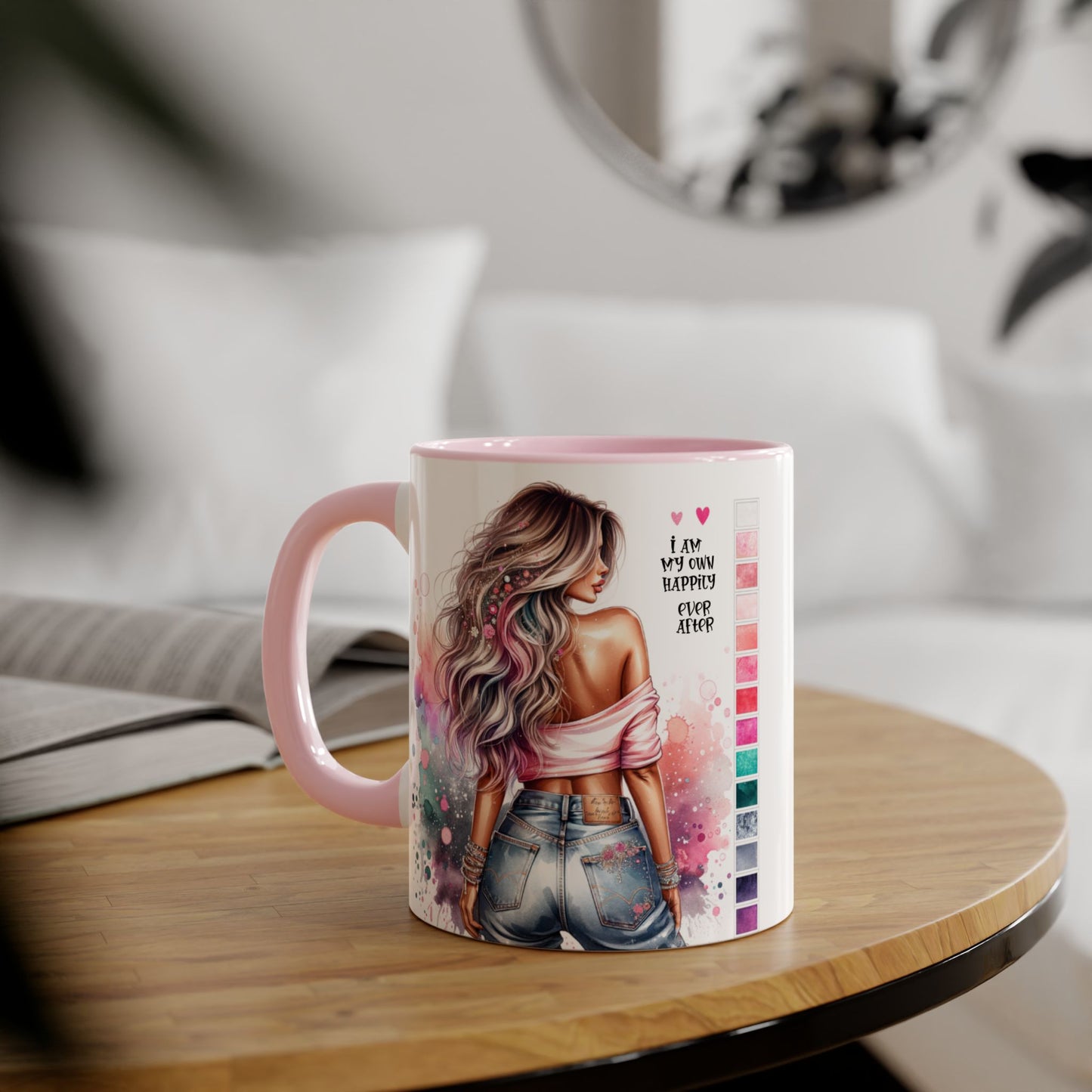 I Am My Own Happily Ever After Colorful Inspirational Accent Mug - Perfect for Coffee Lovers, Art Enthusiasts, Gift Ideas, Motivational Coffee Cup, Cozy Vibes
