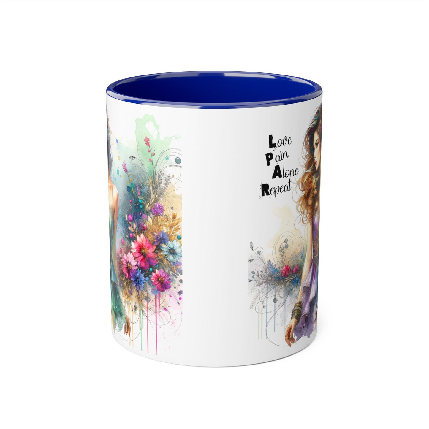 Whimsical Floral Accent Mugs, 11oz - Perfect for Coffee Lovers, Gift for Her, Home Decor, Birthday, Mother's Day