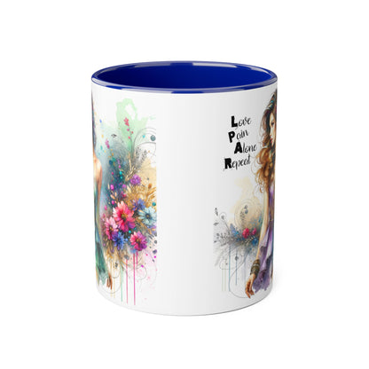 Whimsical Floral Accent Mugs, 11oz - Perfect for Coffee Lovers, Gift for Her, Home Decor, Birthday, Mother's Day