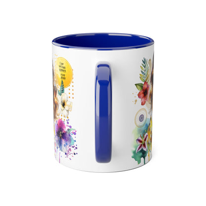 I Am My Own Happily Ever After Inspirational Floral Accent Mug - 11oz Motivational Coffee Cup for Women