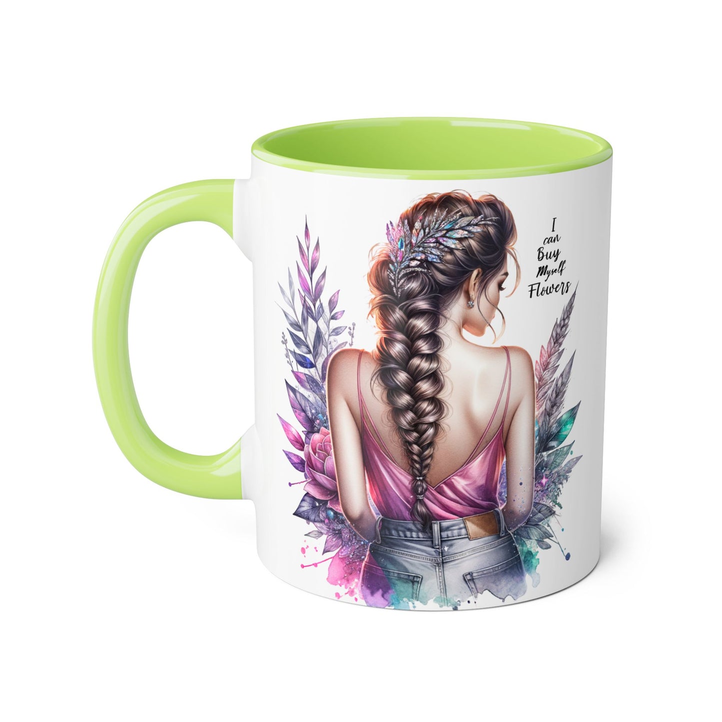 I Can Buy Myself Flowers Floral Inspirational Accent Mug - Perfect Gift for Women, Coffee Lovers, Housewarming, Birthdays, or Motivational Decor