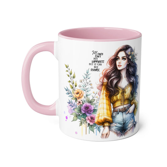 Mug Money Can't Buy Happiness But It Can Buy Divorce Humoristic 11oz Accent Mug