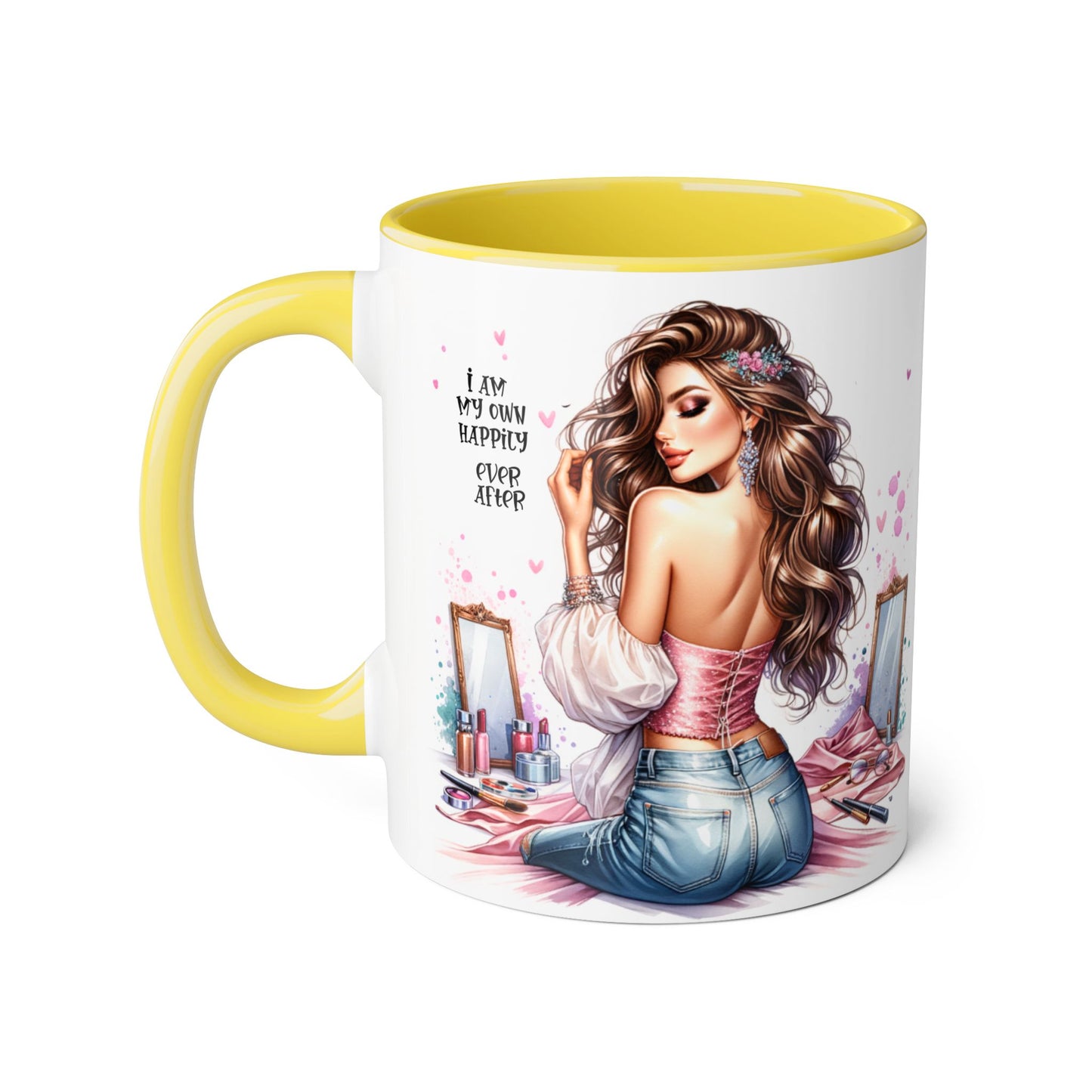 I Am My Own Happily Ever After Empowered Beauty Accent Mug - 11oz Inspirational Coffee Cup for Self-Love and Confidence