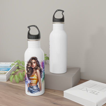 Thank U, Next Colorful Motivational Stainless Steel Water Bottle, Inspirational Travel Mug, Hydration Bottle, Thank U Next Gift, Floral Hydration Flask