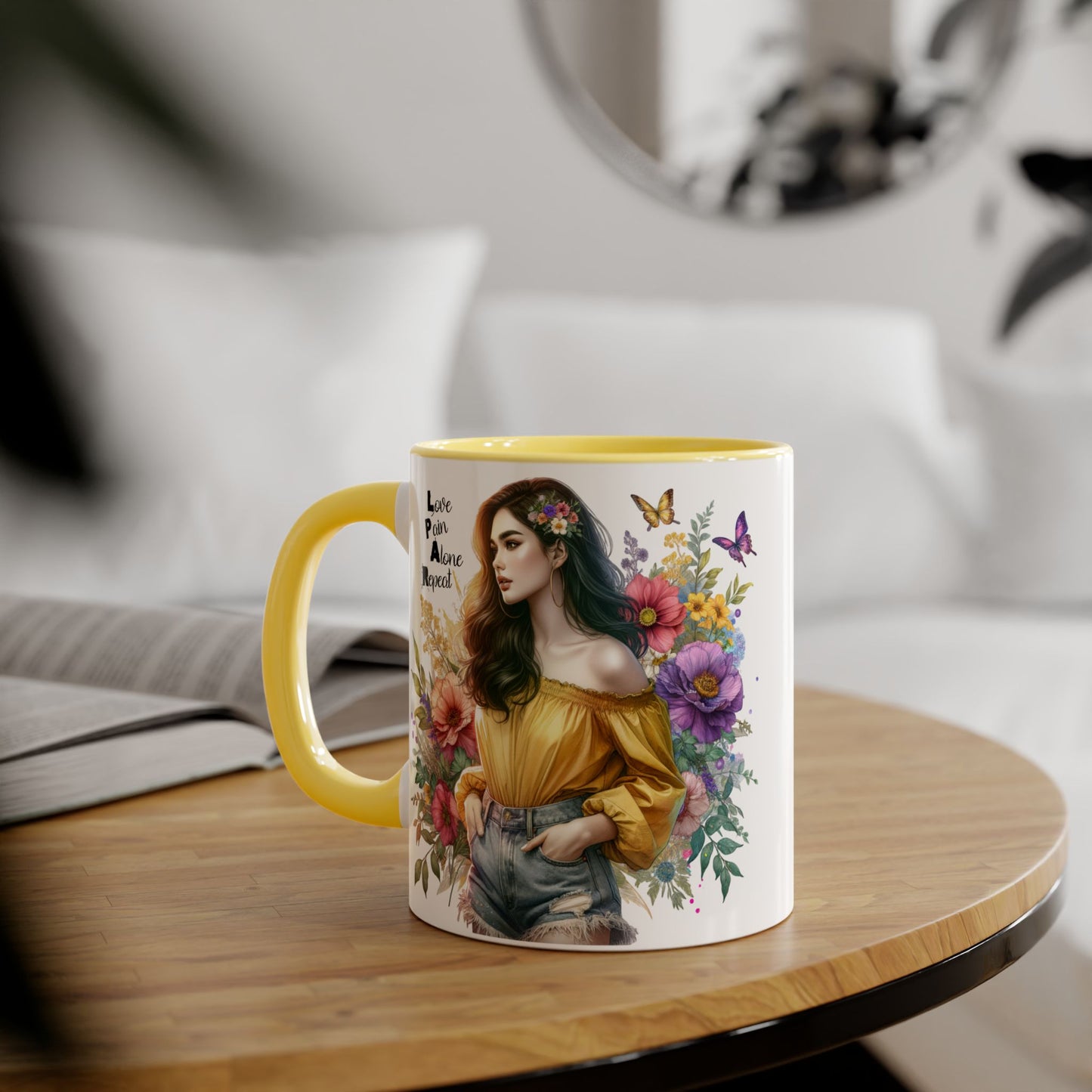 Whimsical Floral Accent Mug, Inspirational Gift for Friends, Nature Lovers, Home Décor, Coffee/Tea Mug, Unique Art
